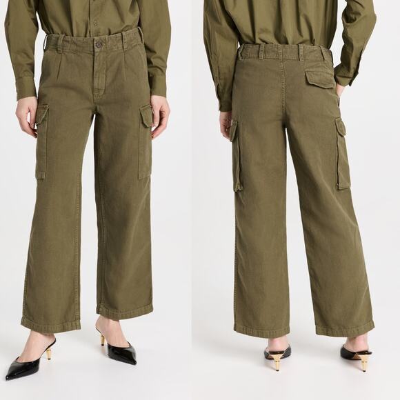 Nili Lotan Yannic Cotton-Twill Cargo Pants Olive Green Size 6 NWOT - Picture 2 of 11